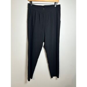 MEG For Women By Women Black Pleated‎ High Waist Career Trousers XS